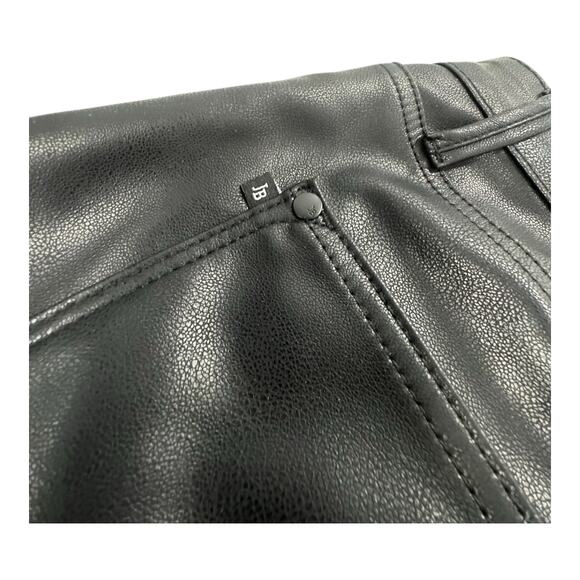 Judy Blue Black Faux Leather Bootcut Pants 14W 34X32 Mob Wife Monochrome - Picture 8 of 9